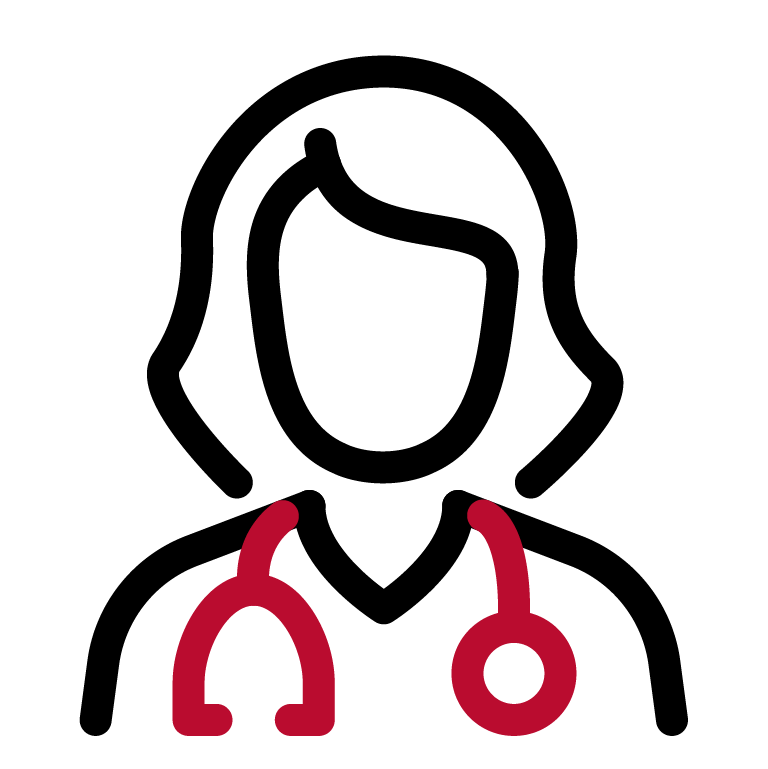 icon - female doctor with stethoscope